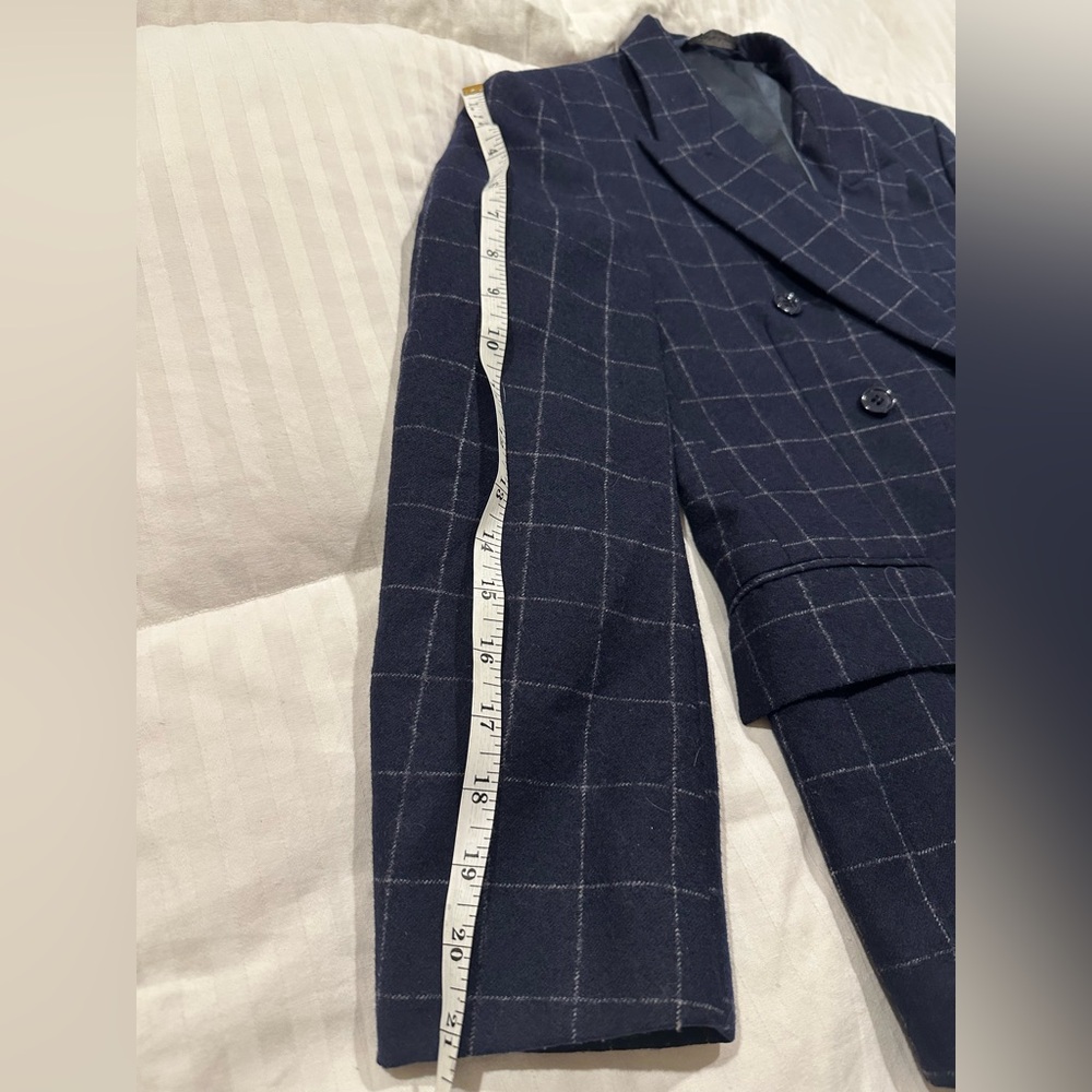 Ralph Lauren Polo double breasted navy windowpane 100% wool grandpa Blazer - Picture 10 of 10